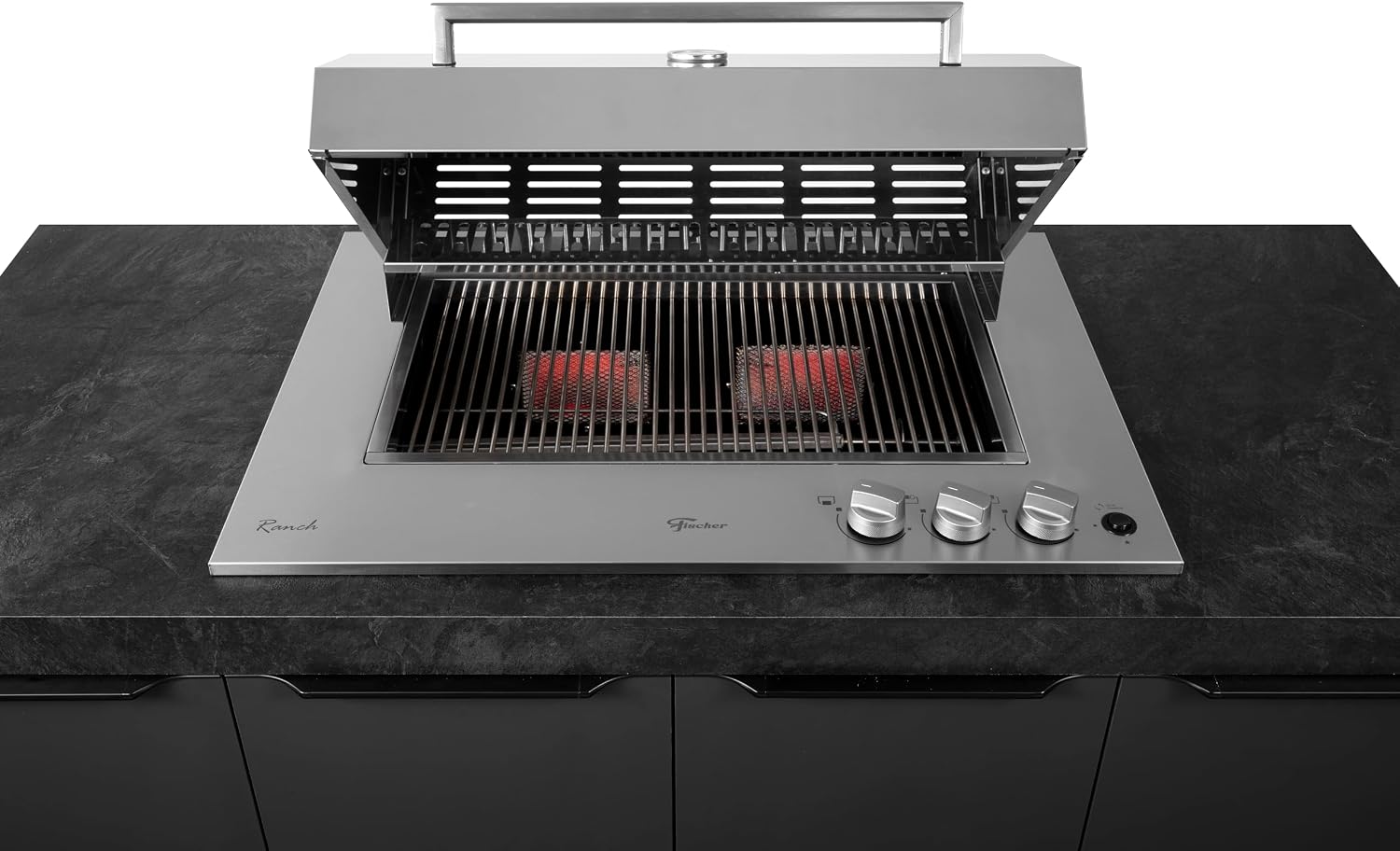 Churrasqueira a gas Fischer Cooktop com espeto e tampa