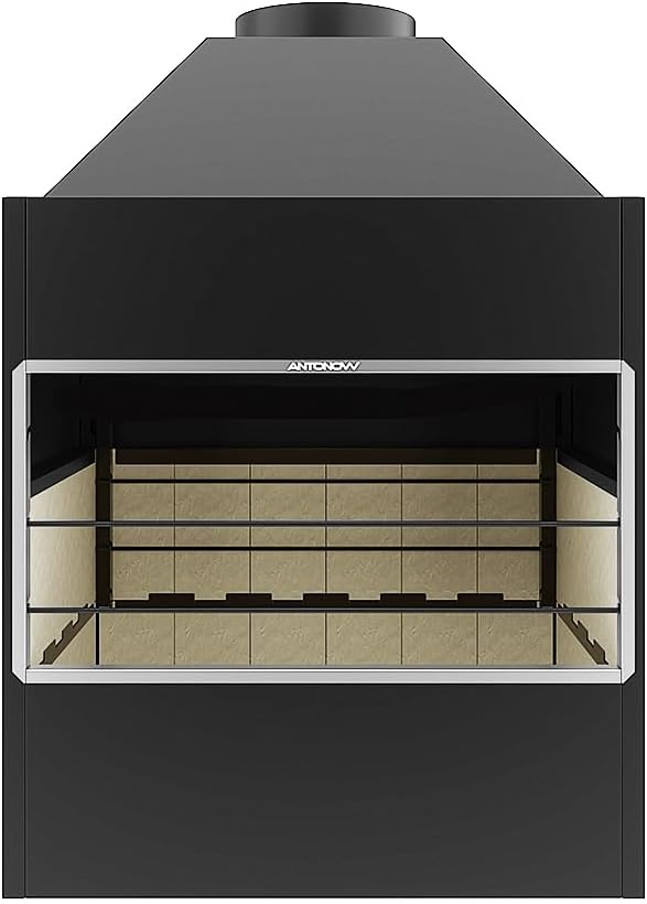 Churrasqueira suspensa Antonow Aera 67 pré-fabricada em aço carbono com inox escovado