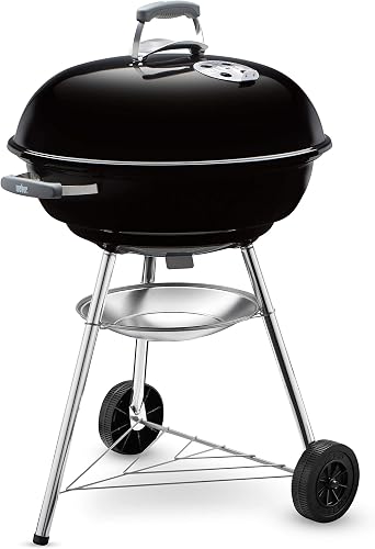 Churrasqueira a carvão Weber Compact Kettle preta com tampa e grelha circular