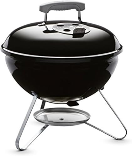 Churrasqueira a carvão Weber Smokey Joe Silver preta e compacta de 37 cm