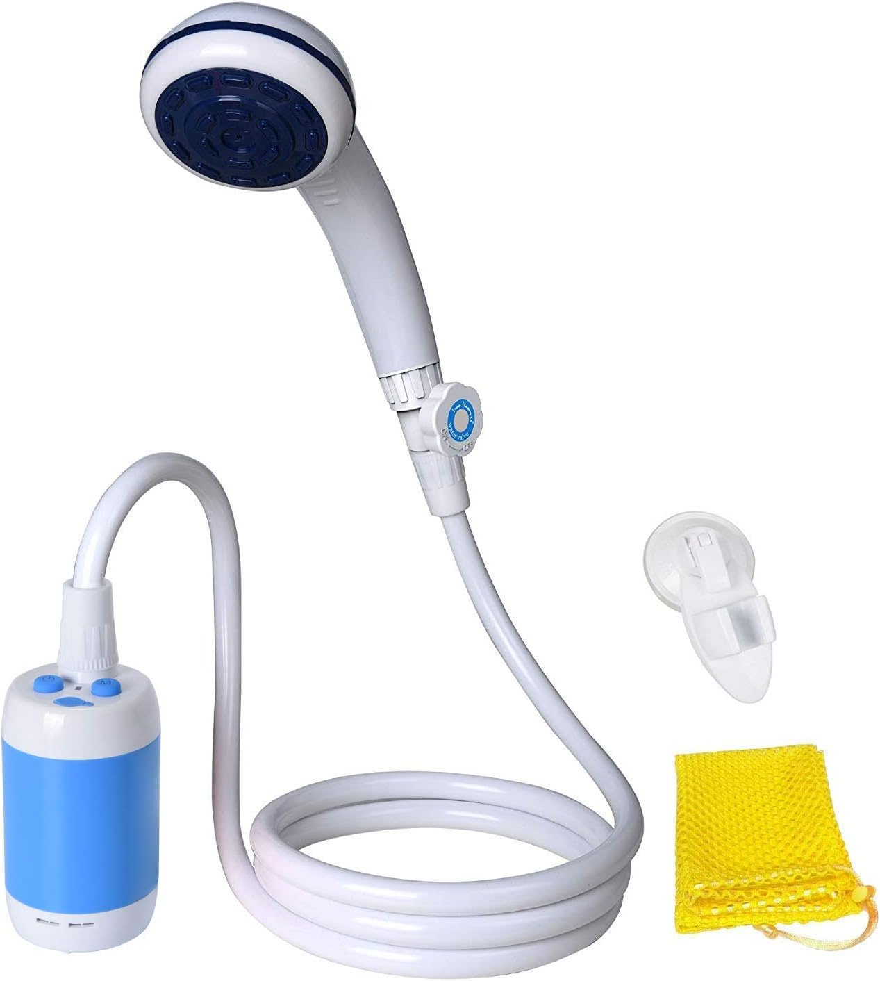 Chuveiro elétrico portátil Iron Hammer para acampamento com válvula na cabeça