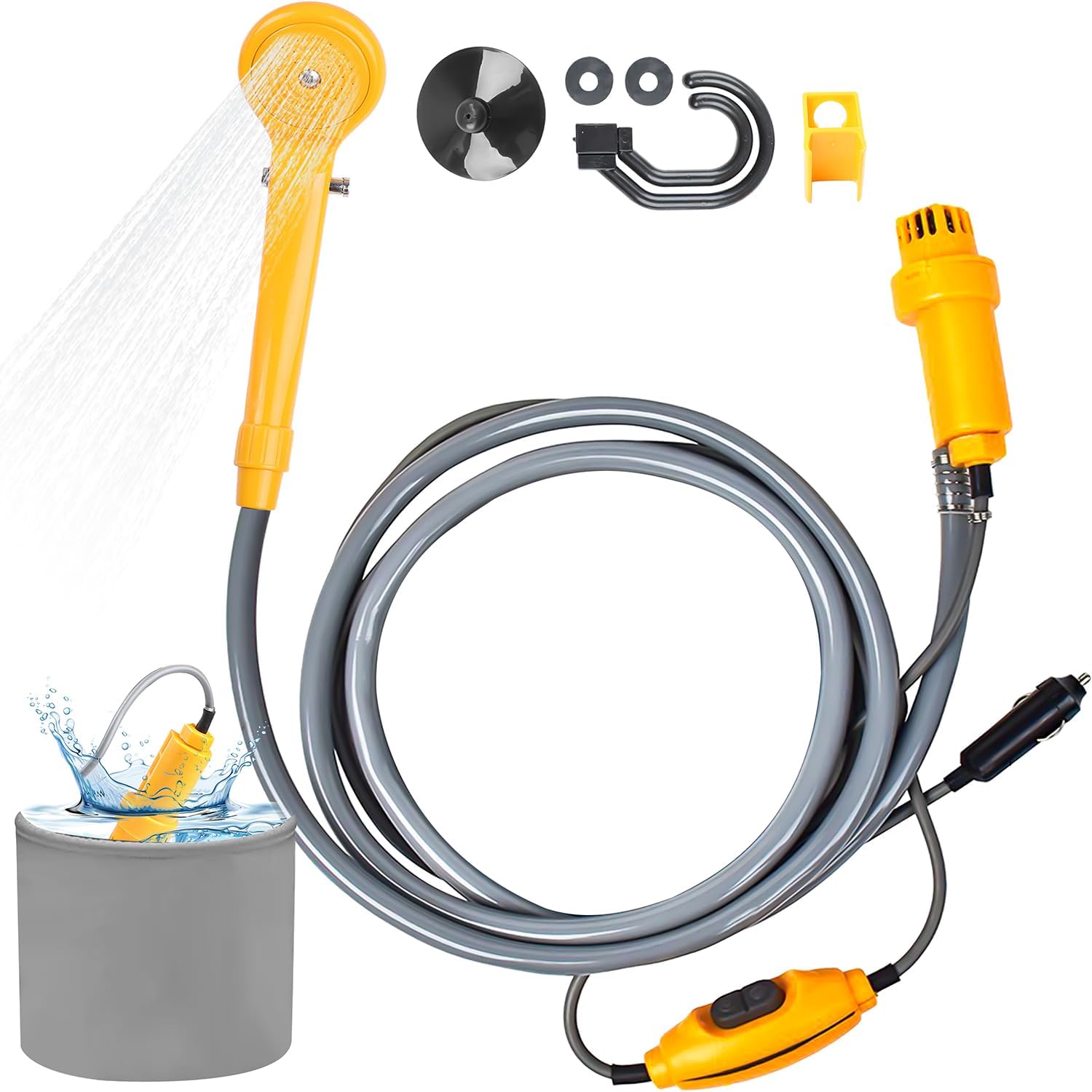 Chuveiro portátil Balanan 12V para camping com bomba e mangueira