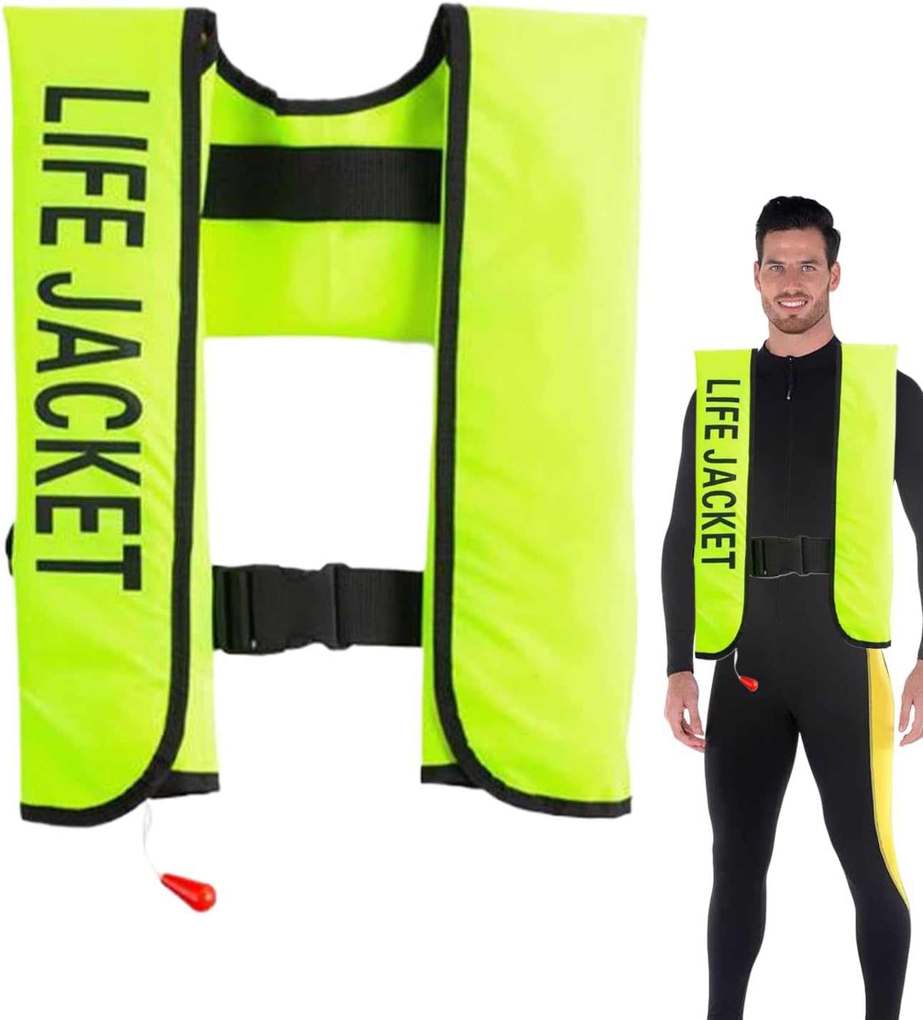 Colete de natação autoinsuflável genérico na cor verde para caiaque e stand up paddle