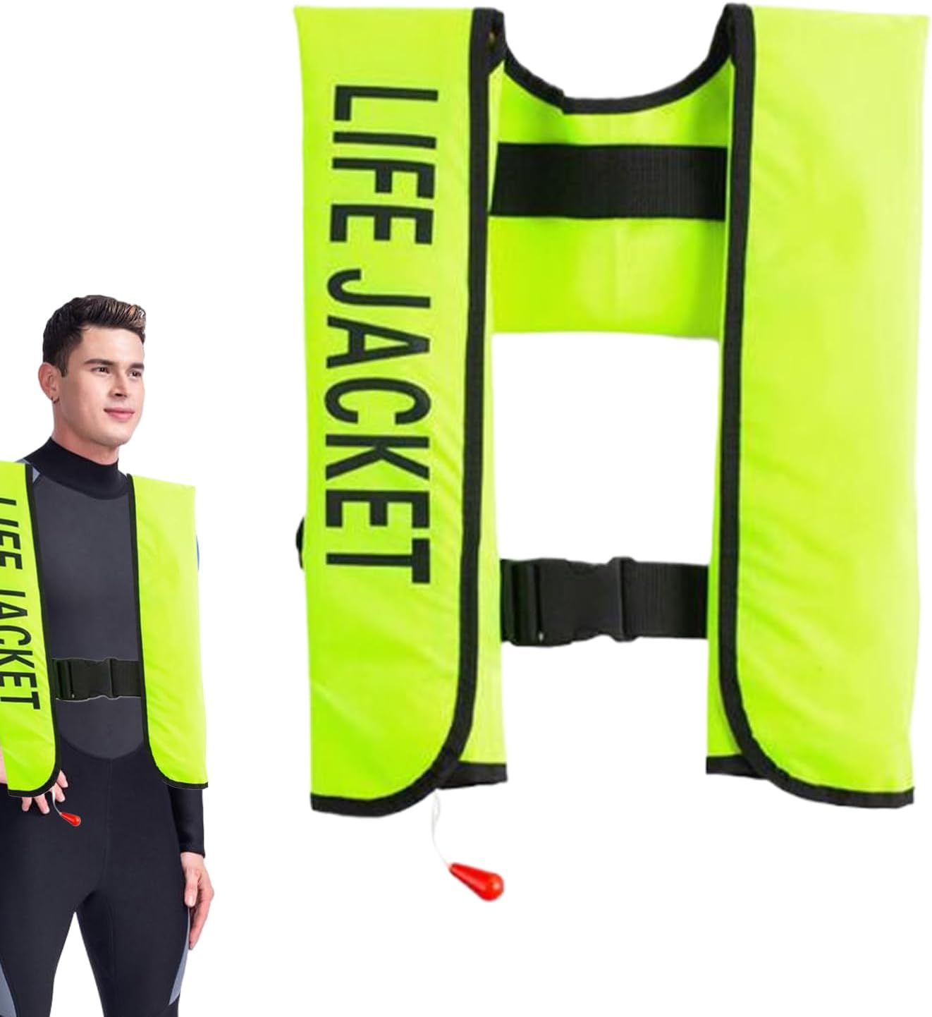 Colete autoinsuflável Bohany verde para caiaque, pesca e stand up paddle