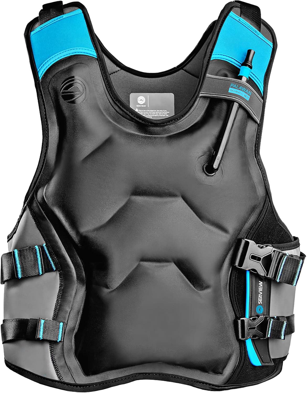 Colete inflável Seaview 180 Jetty em neoprene preto para snorkel e paddle board