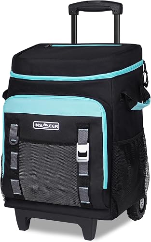 Cooler INSMEER de 50 litros com carrinho retrátil e bolsa térmica removível