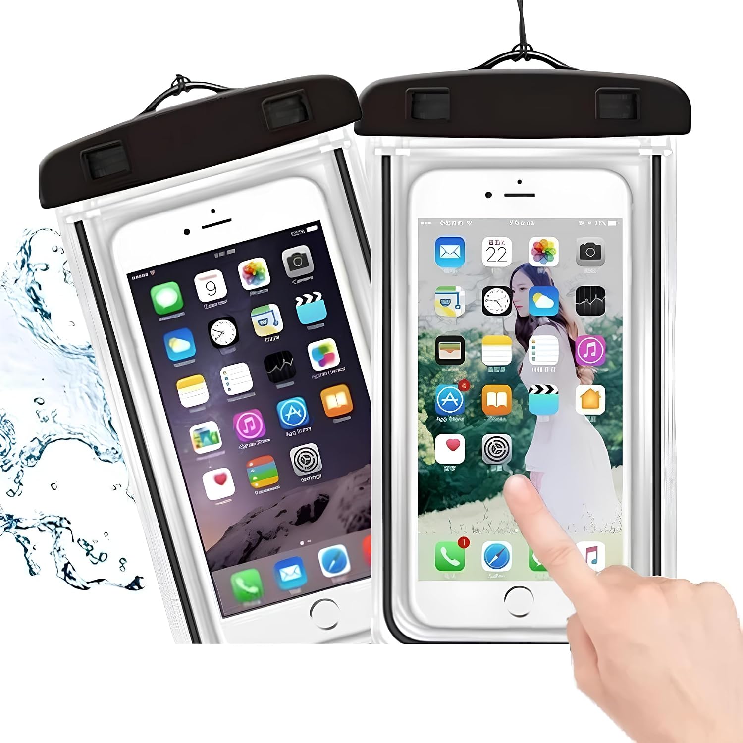 Kit com duas capas prova d agua IPX8 universal para celular