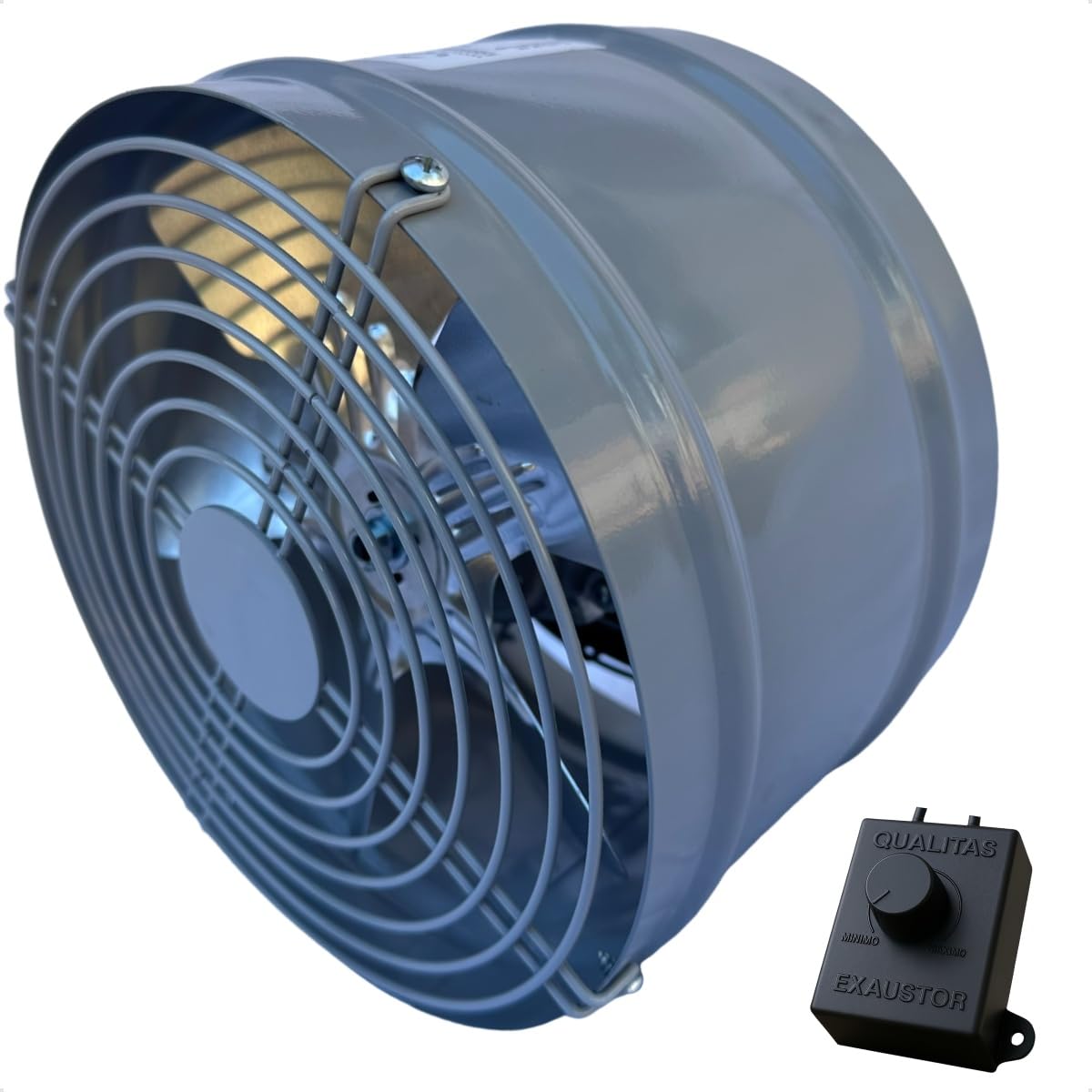 Exaustor axial industrial Qualitas Eq250m2 de 25 cm na cor cinza