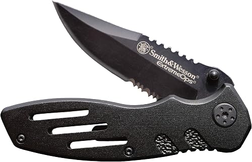 Faca dobrável Smith & Wesson Extreme Ops SWA24S com lâmina preta