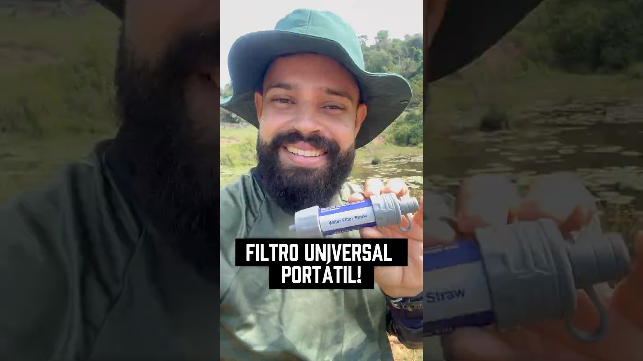 Vídeo de teste de filtro purificador de água para trilha e camping