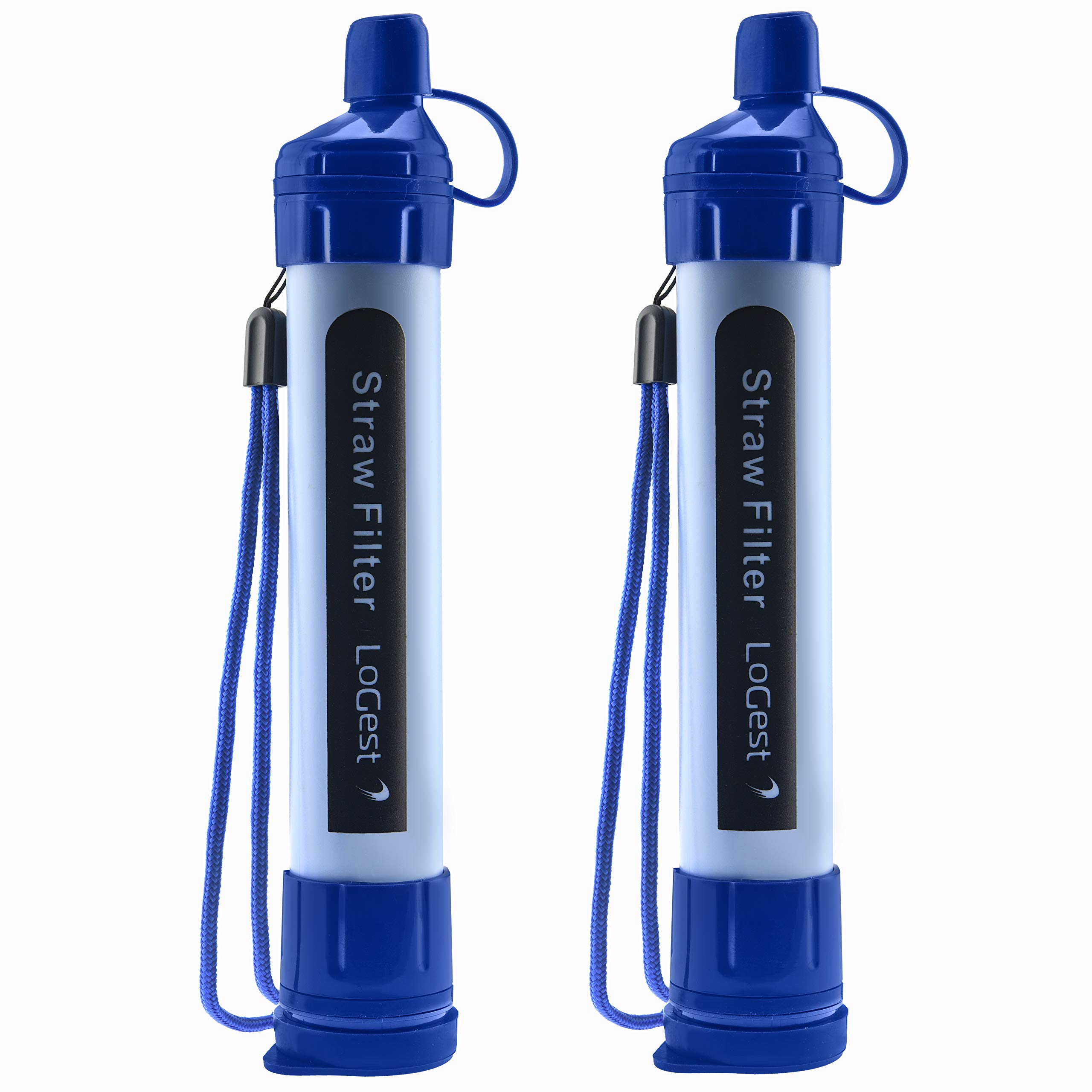 Kit com dois filtros de água portáteis Logest em formato de canudo