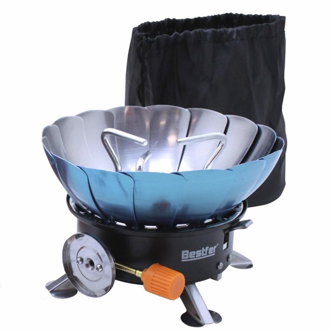 Fogareiro portátil Bestfer BFH3008 com para-brisa de metal integrado