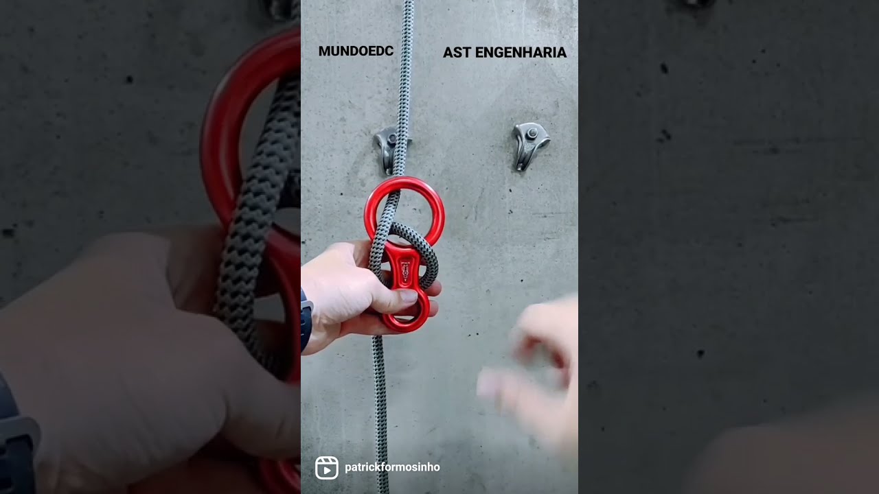 Vídeo mostrando como passar a corda no freio oito