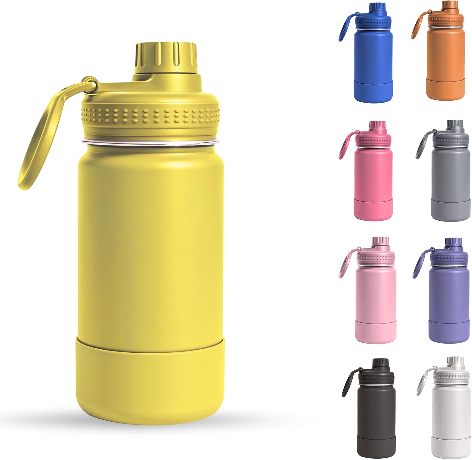 Garrafa térmica infantil de 350 ml verde com base de silicone