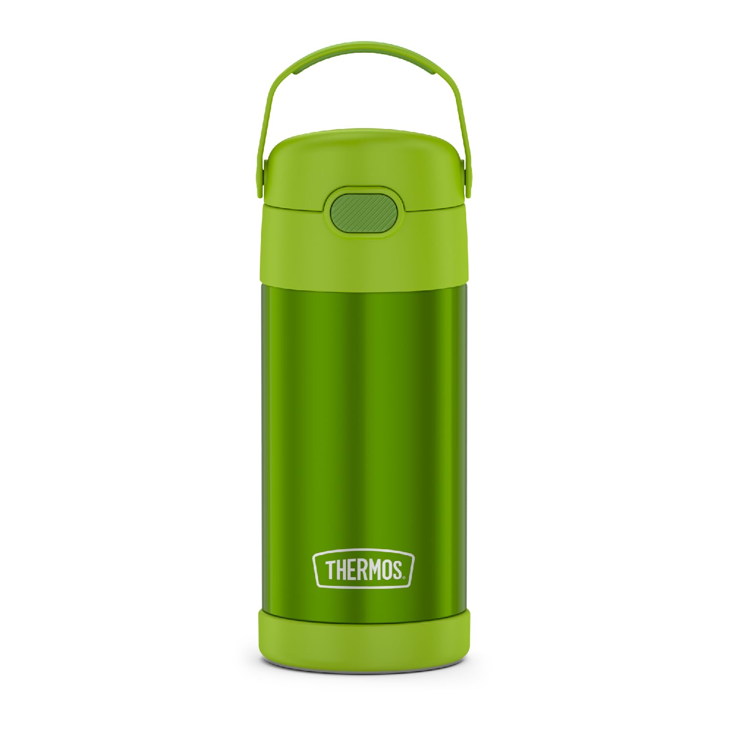 Garrafa térmica infantil Thermos Funtainer com canudo e estampa de limão