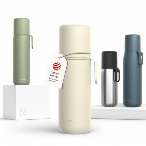 Garrafa térmica Lars Nysøm de 500 ml com copo na cor bege