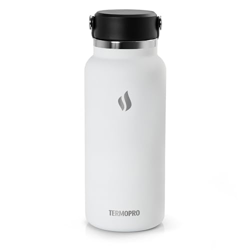Garrafa térmica Termopro Circinus de 1 litro na cor branca