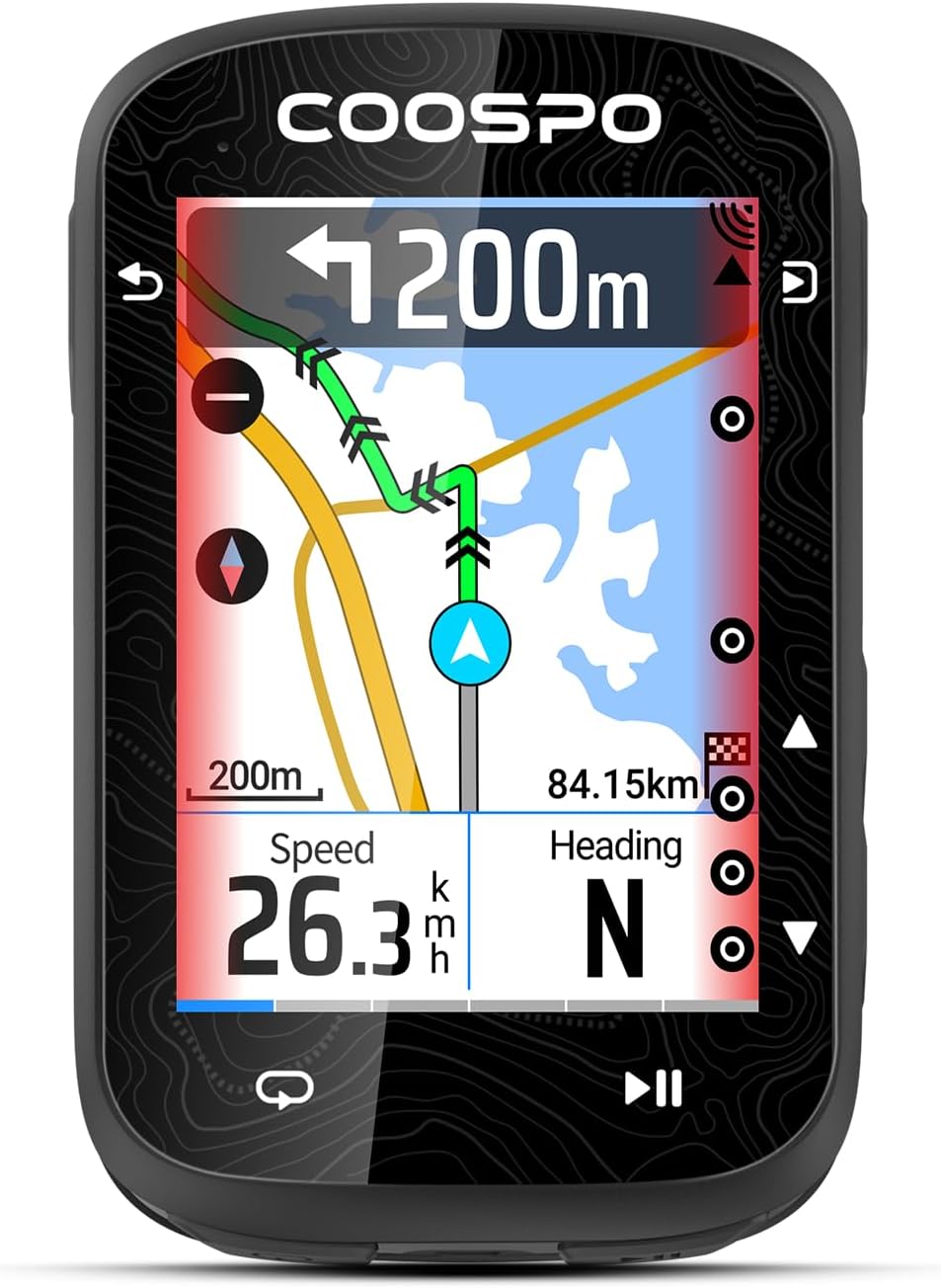 Ciclocomputador GPS COOSPO CS600 com tela de toque colorida