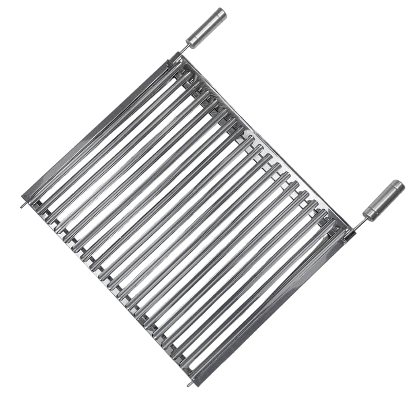 Grelha parrilla de inox de 30 por 50 centímetros com estrutura reforçada