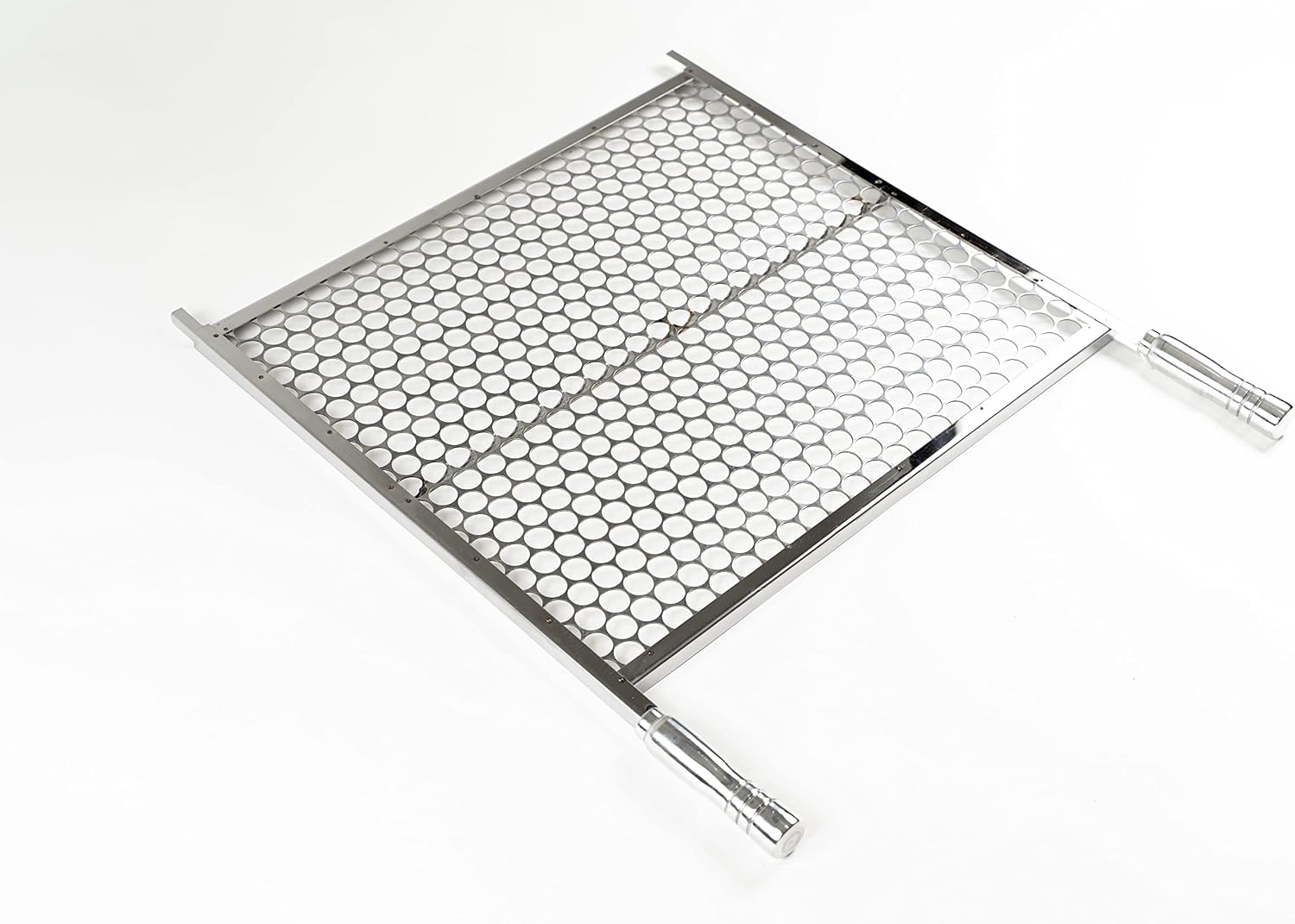 Grelha tipo moeda de inox para churrasco de 50 por 50 centímetros