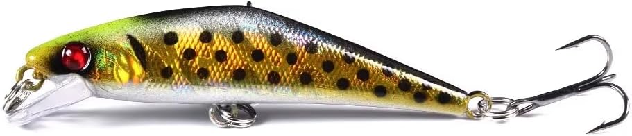 Isca artificial minnow rígida de 6,8 cm com olhos 3D