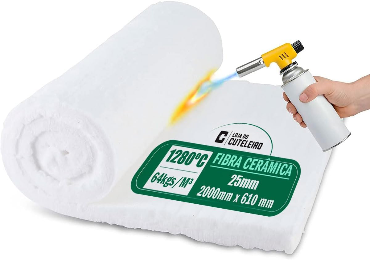 Manta de fibra ceramica para forja e churrasqueira de alta temperatura