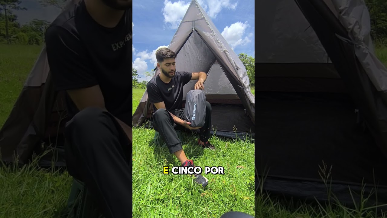 Vídeo de colchonete inflável de conforto para camping