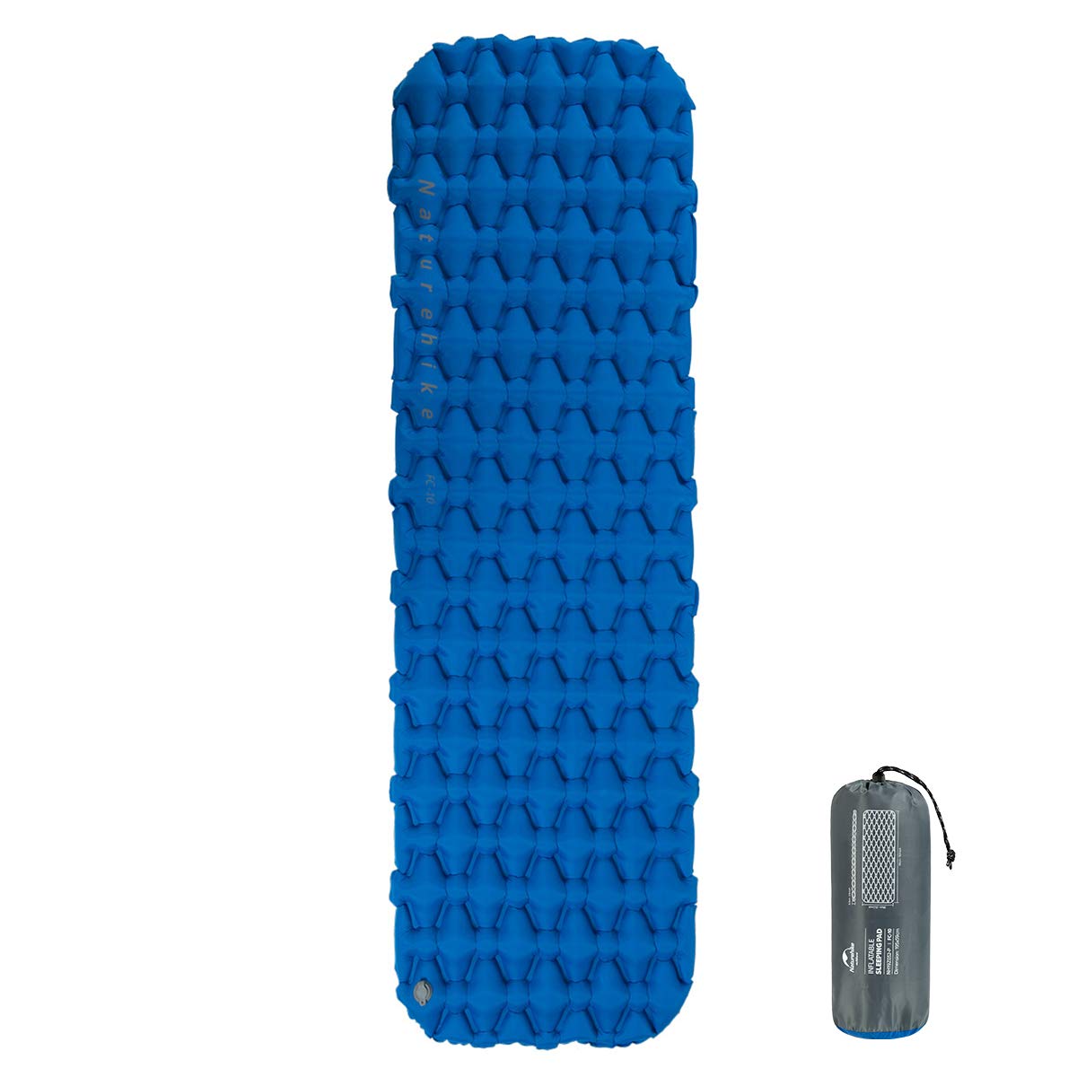 Isolante inflável ultralight Naturehike de 6,5 cm na cor azul