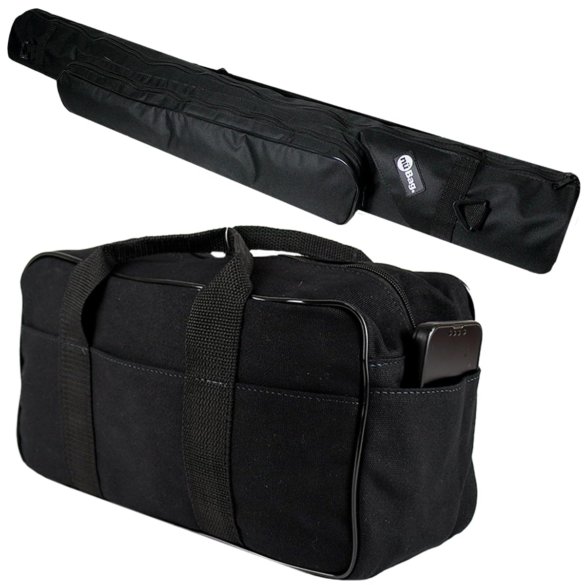 Kit Nü Bag com bolsa e protetor de varas de 1,50 metro na cor preta