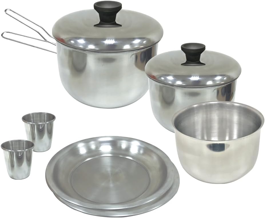 Kit de panelas Nautika Gourmet de 8 peças para camping
