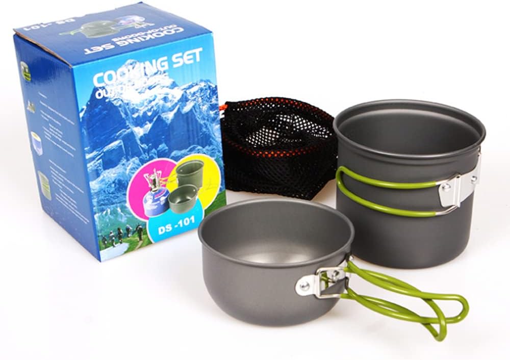Kit compacto de duas panelas de alumínio com pegador removível