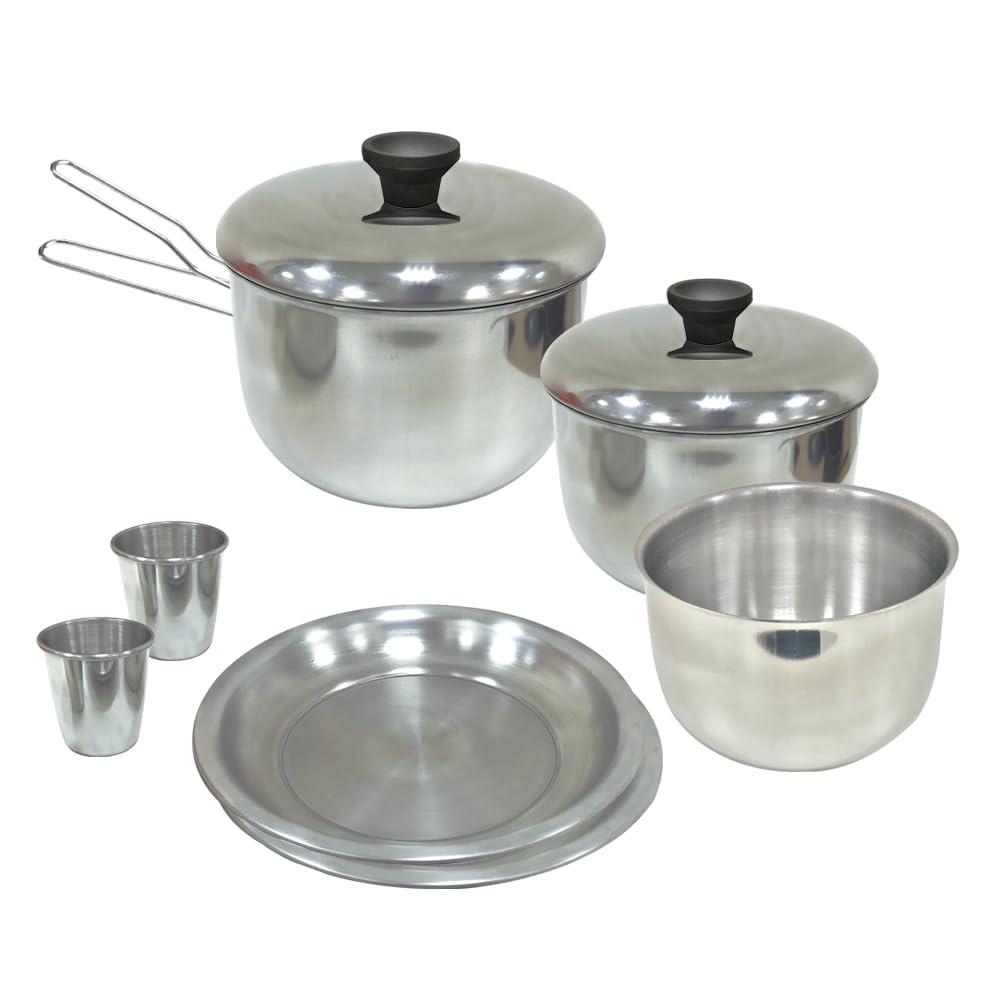 Kit de panelas Nautika Gourmet com 8 peças para camping