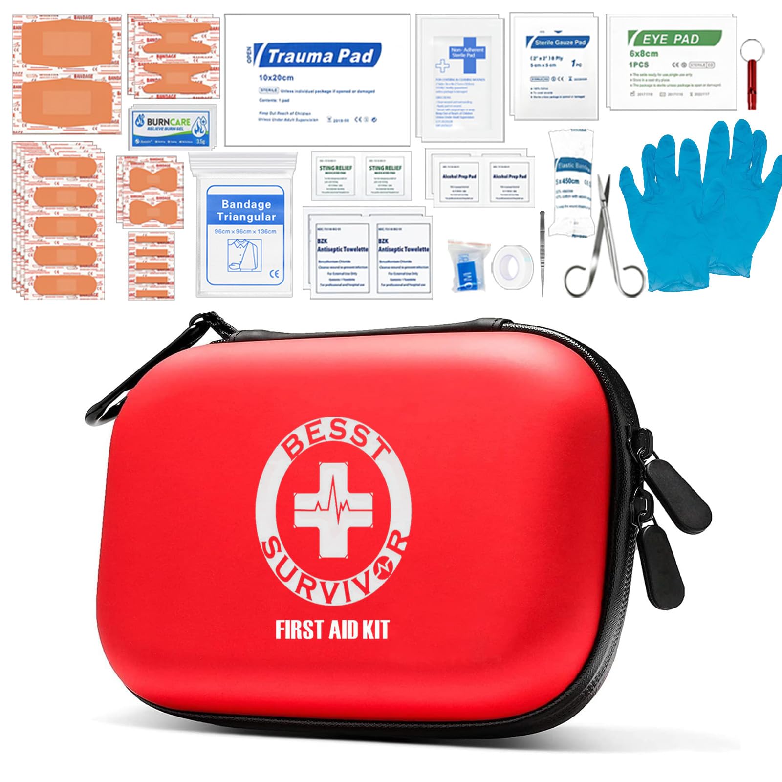 Mini kit de primeiros socorros com estojo rígido portátil