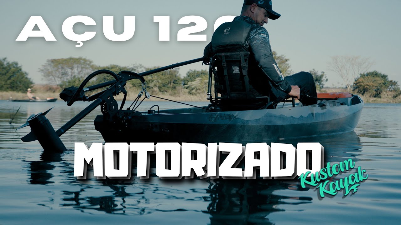 Caiaque Açu 120 com sistema de motorização elétrica Kustom Kayak