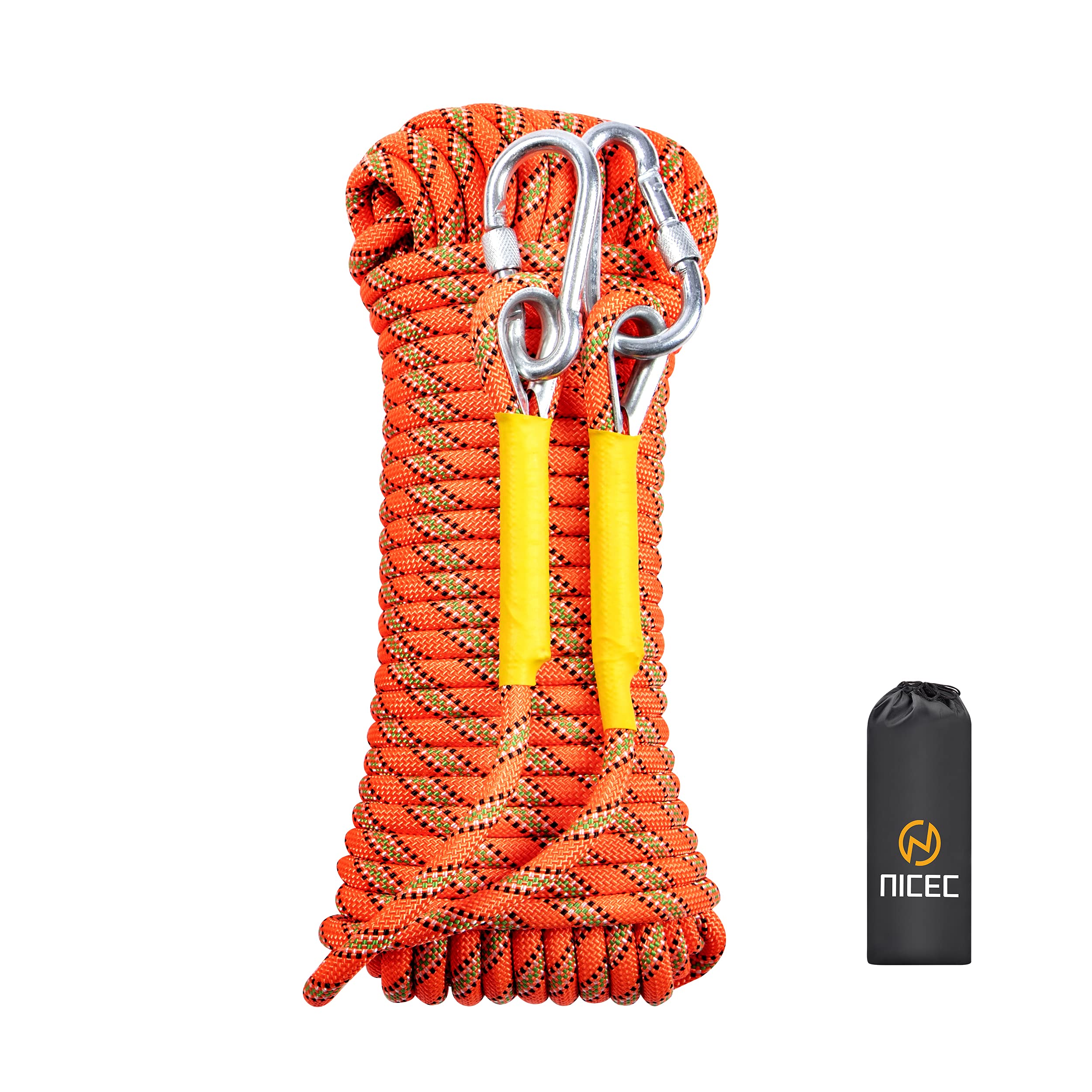 Corda de escalada estática Nice C de 10 mm e 10 metros na cor laranja