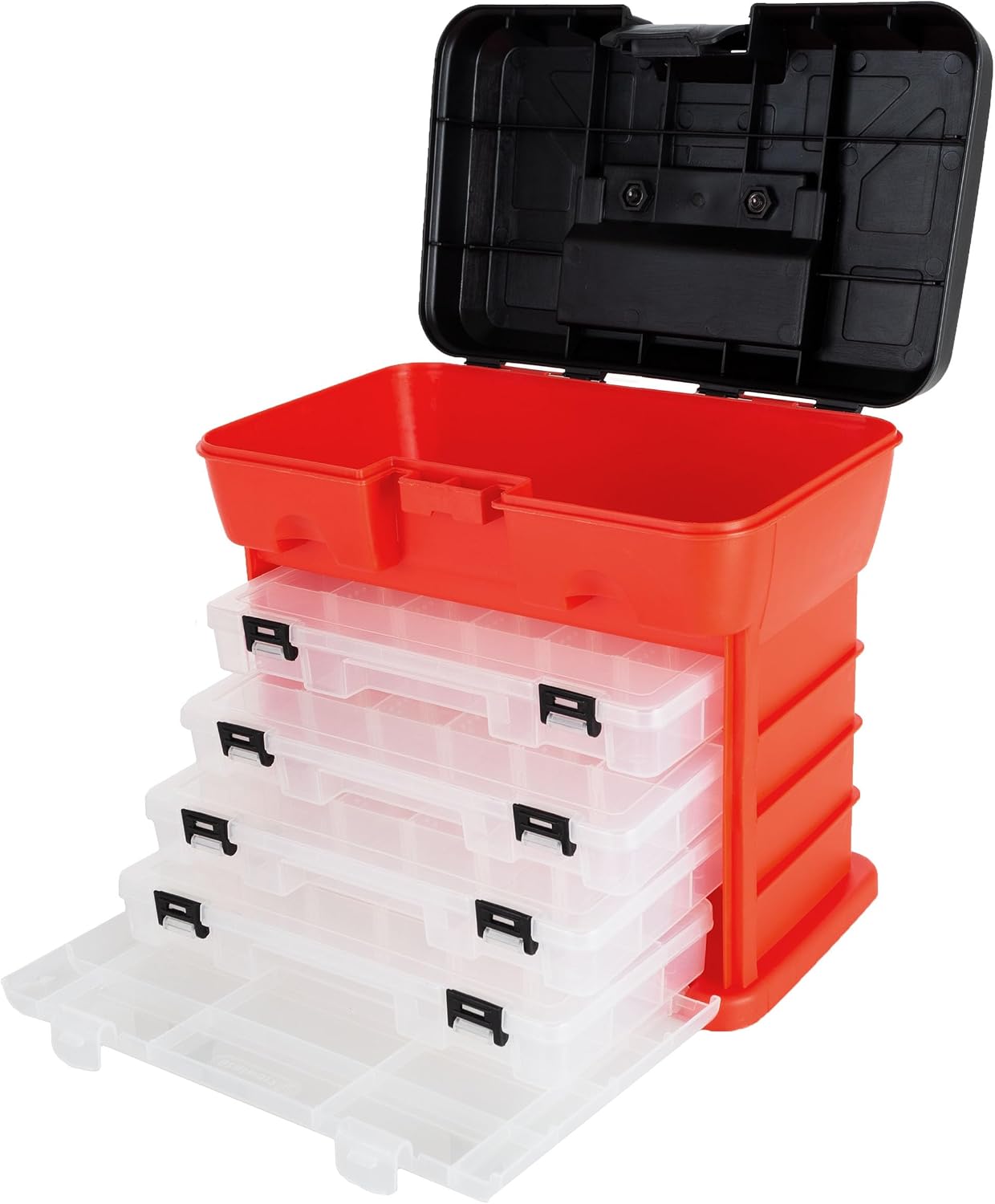 Organizador Stalwart multiuso com quatro bandejas removíveis e compartimento superior