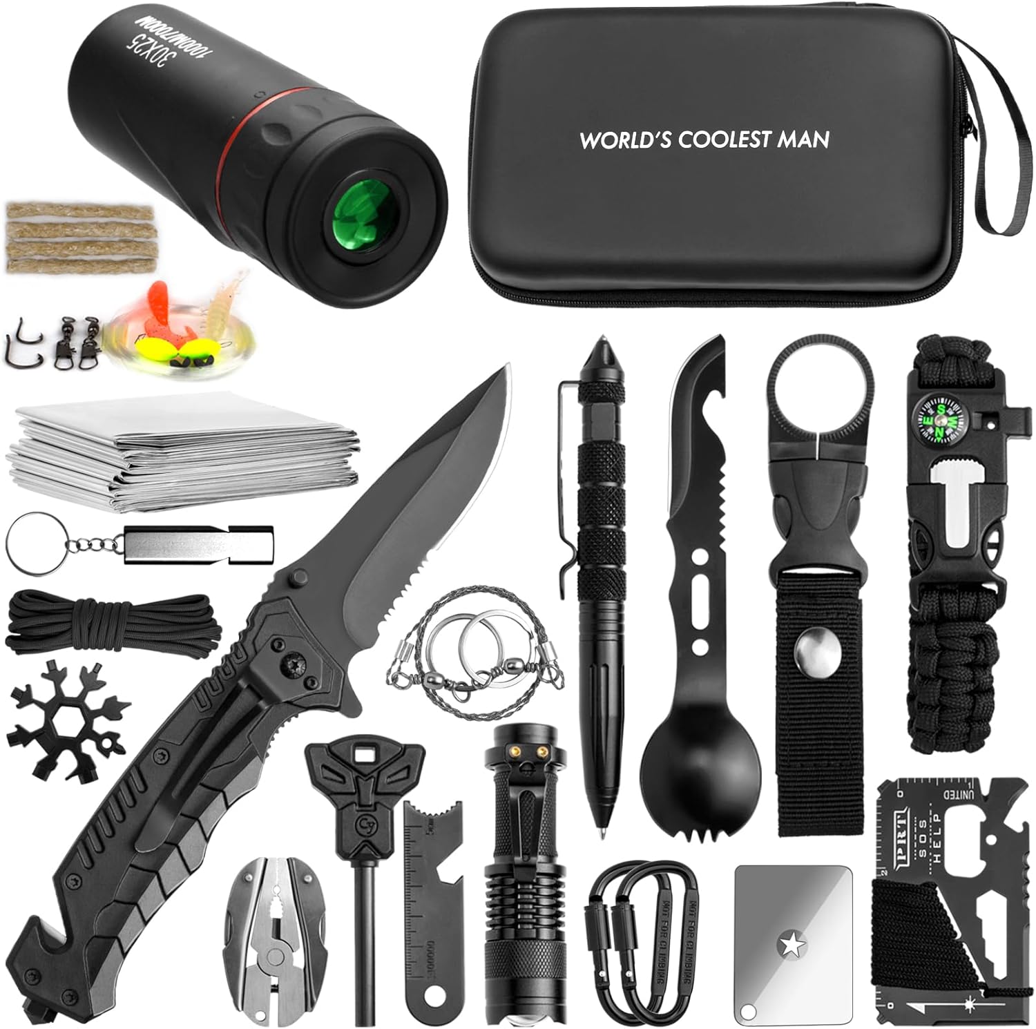 Kit de sobrevivência LANKAMO 34 em 1 com capa impermeável
