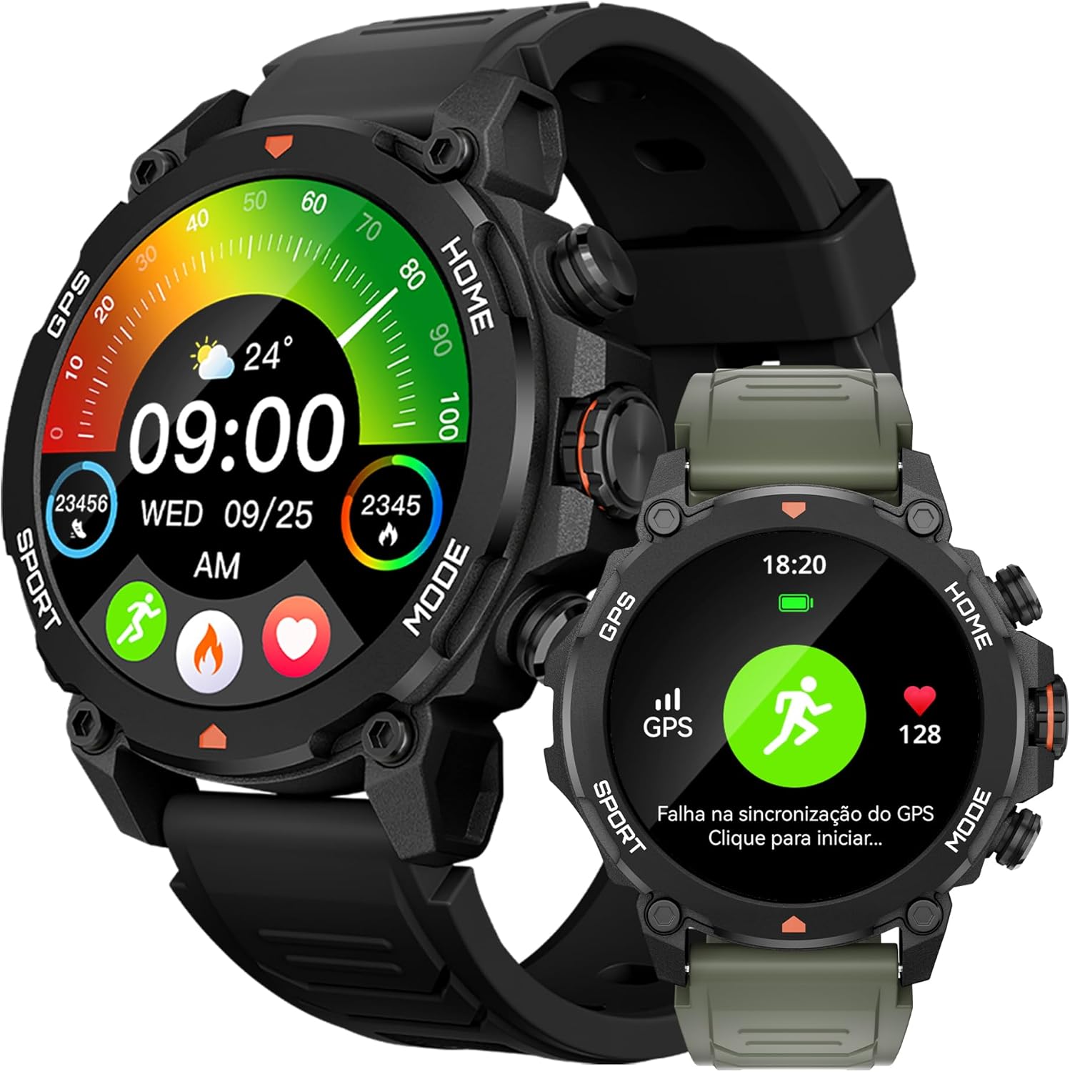 Smartwatch Aurafit com tela AMOLED, ABC e GPS