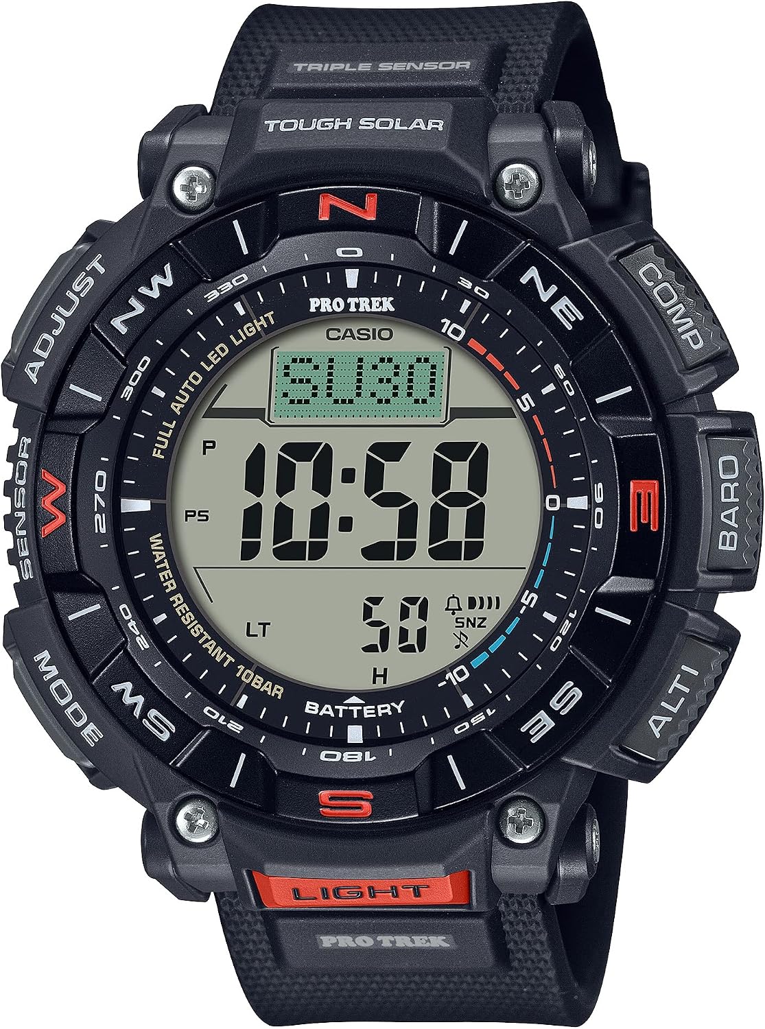 Relógio Casio ProTrek PRG-340 com bússola, altímetro e barômetro