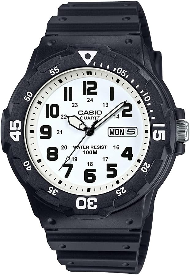 Relógio Casio MRW200H com estilo de mergulho e 100 m