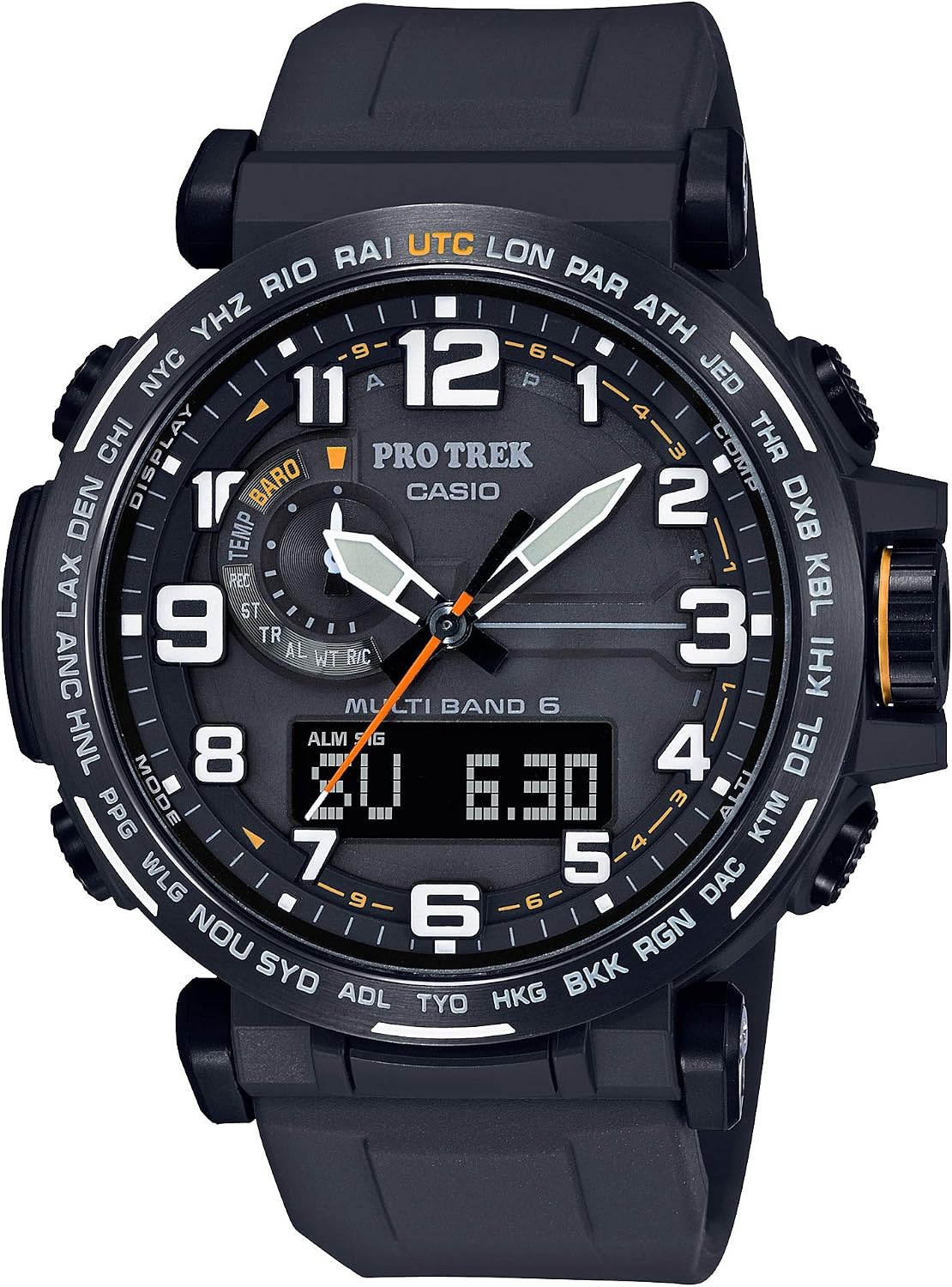Relógio Casio PRO TREK PRW-6600Y com Triple Sensor e Tough Solar