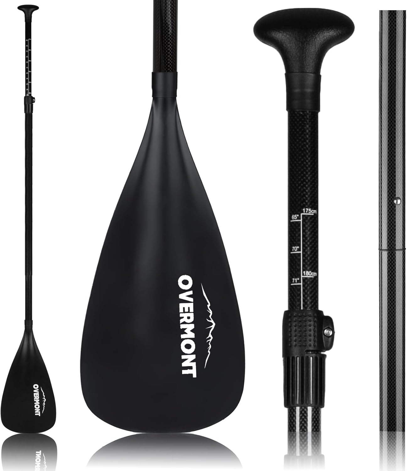 Remo Overmont de fibra de carbono em 3 peças ajustável