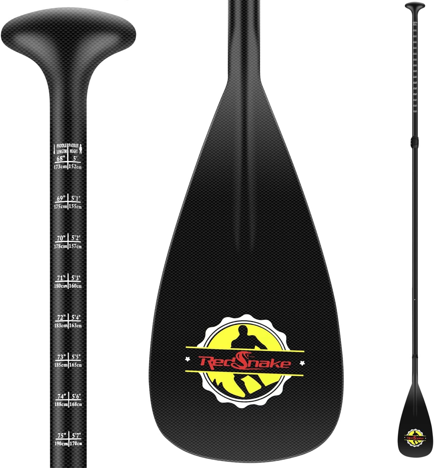 Remo RedSnake de fibra de carbono em 3 peças com bolsa