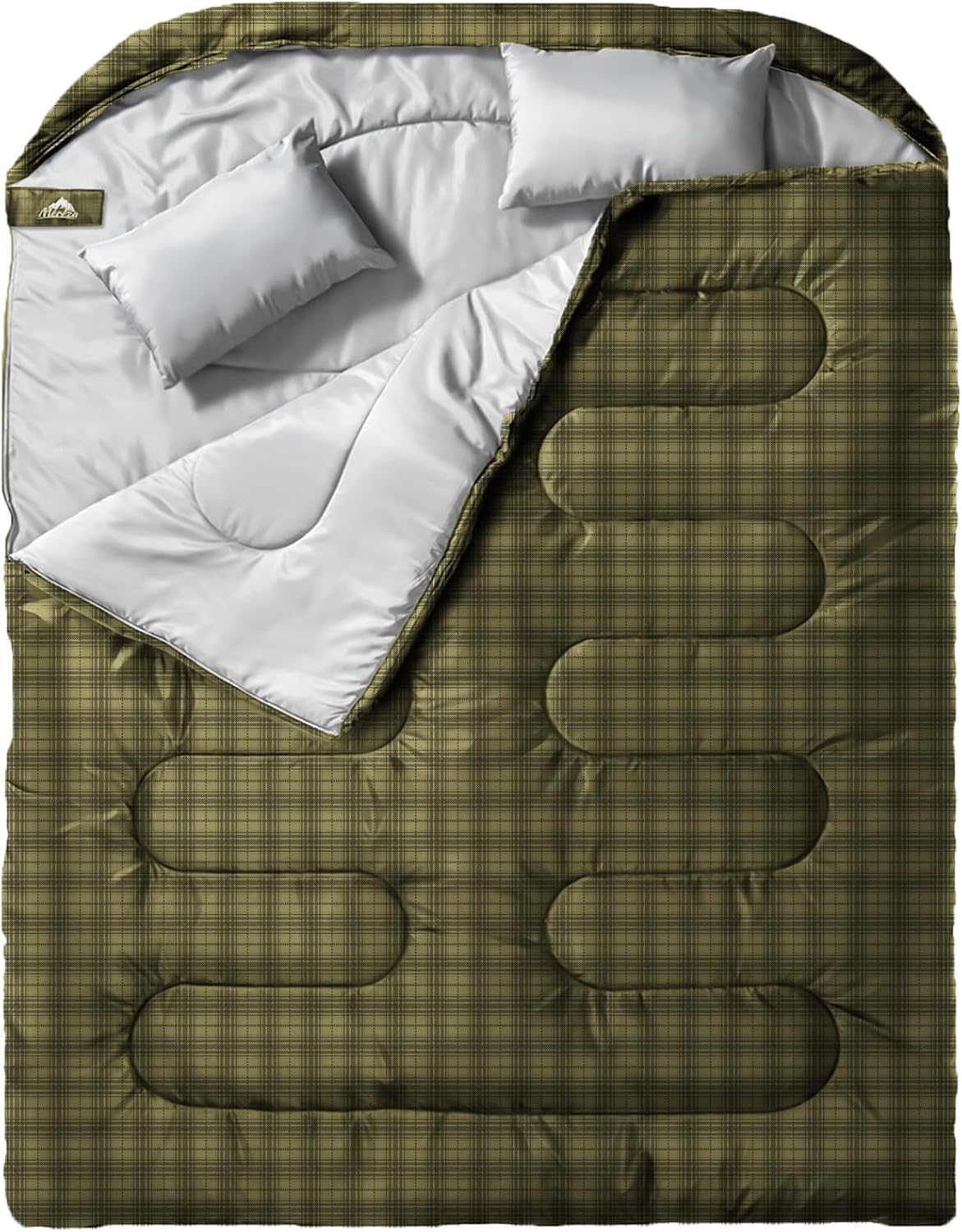 Saco de dormir duplo MEREZA queen com travesseiros para casal