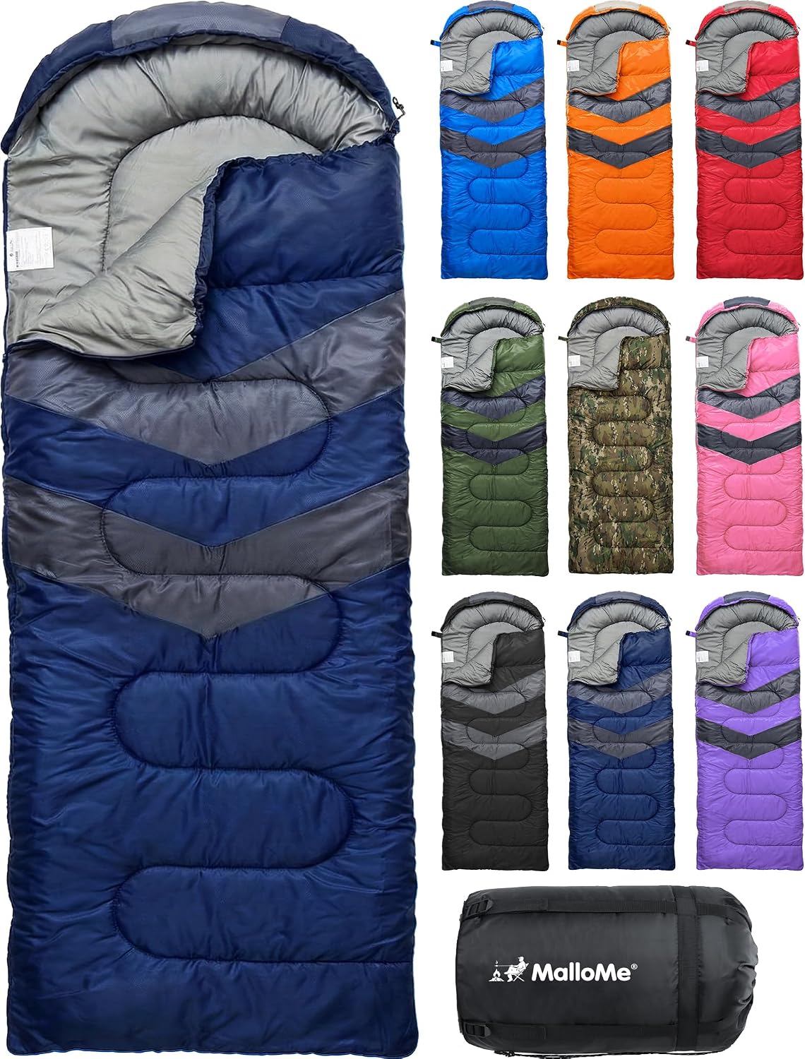 Saco de dormir MalloMe Plush Comfort retangular com capa impermeável