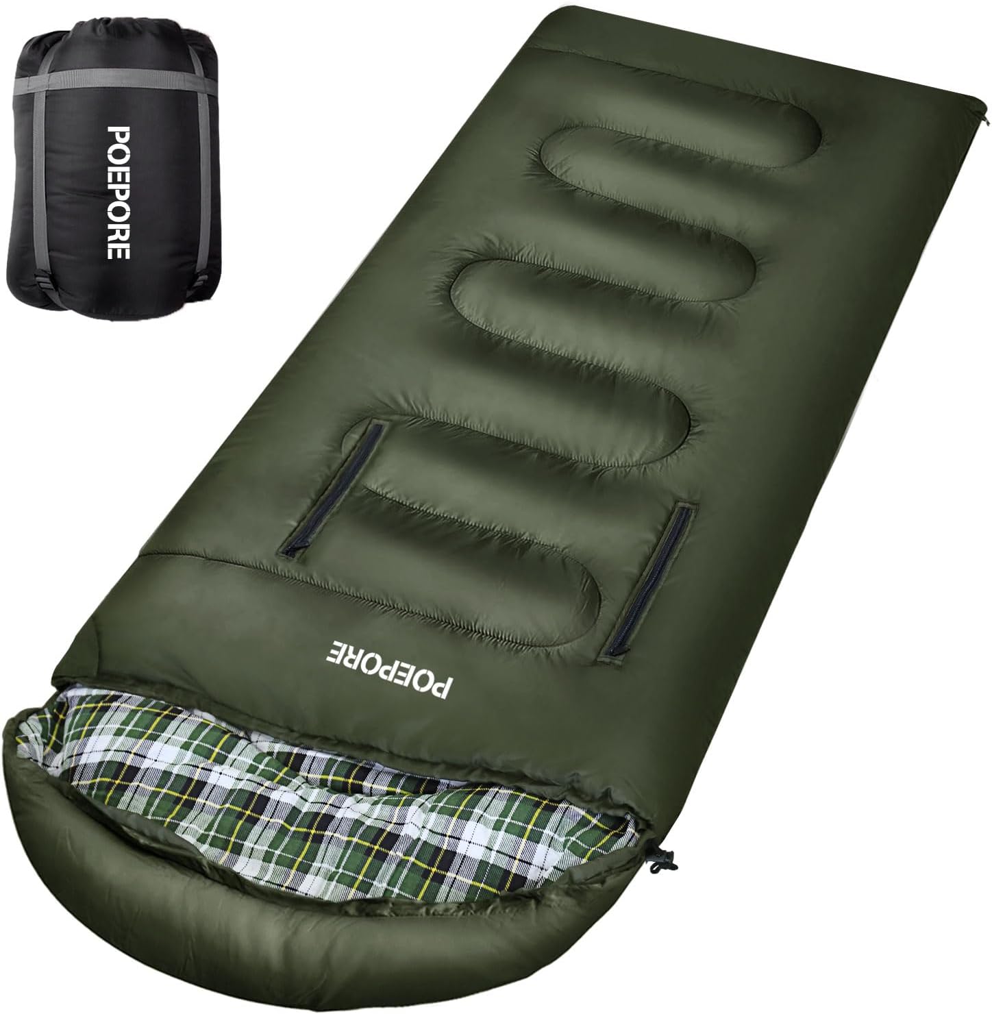 Saco de dormir vestível POEPORE com capuz e cavas de zíper