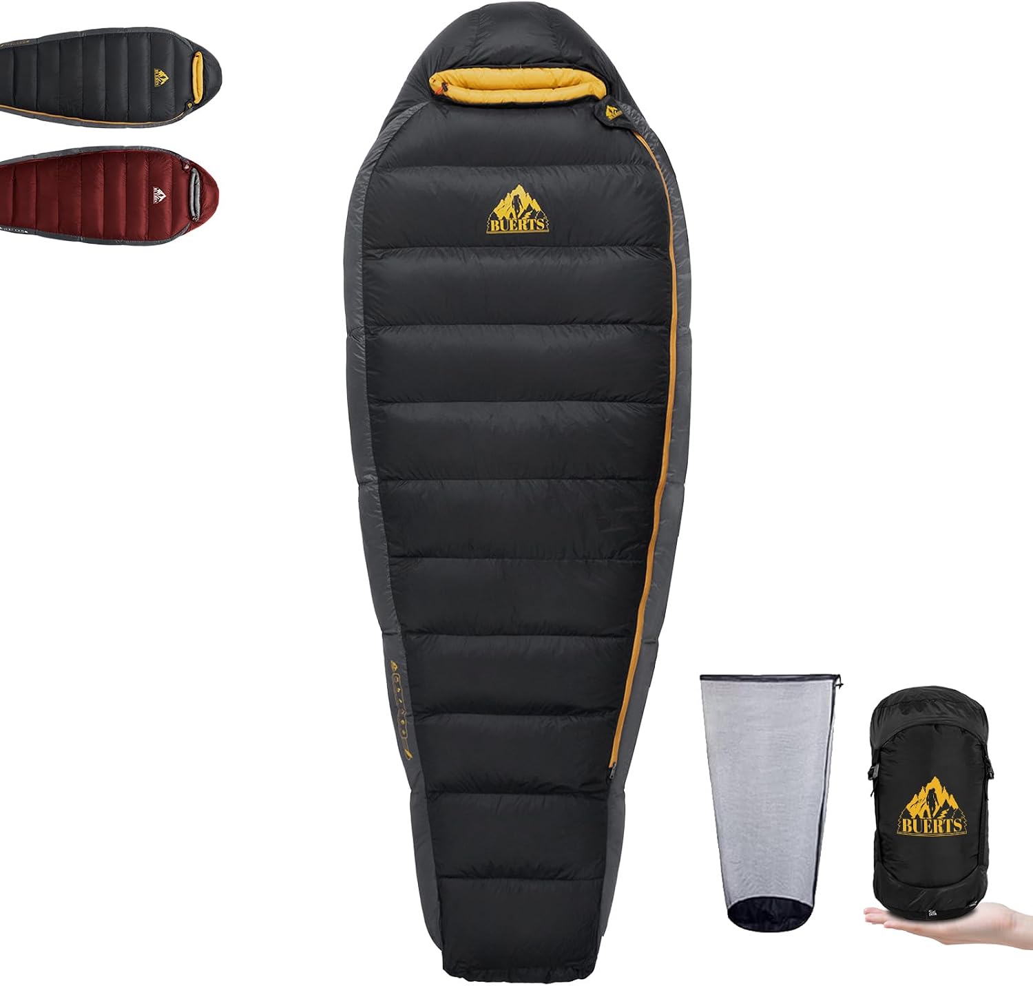 Saco de dormir BUERTS tipo múmia de pluma RDS 680 fill power