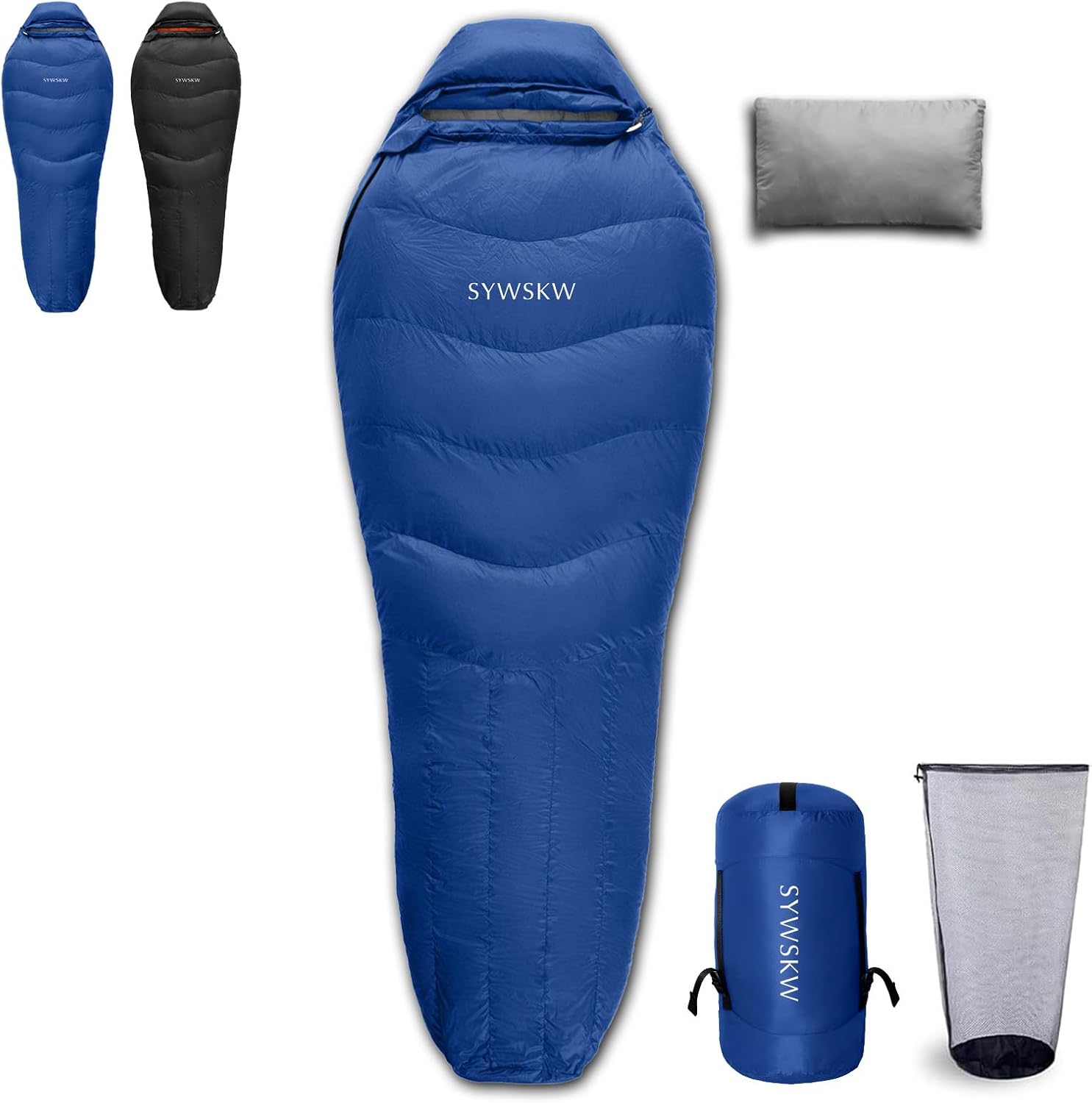 Saco de dormir de pluma 680 fill power para frio de 17 graus negativos