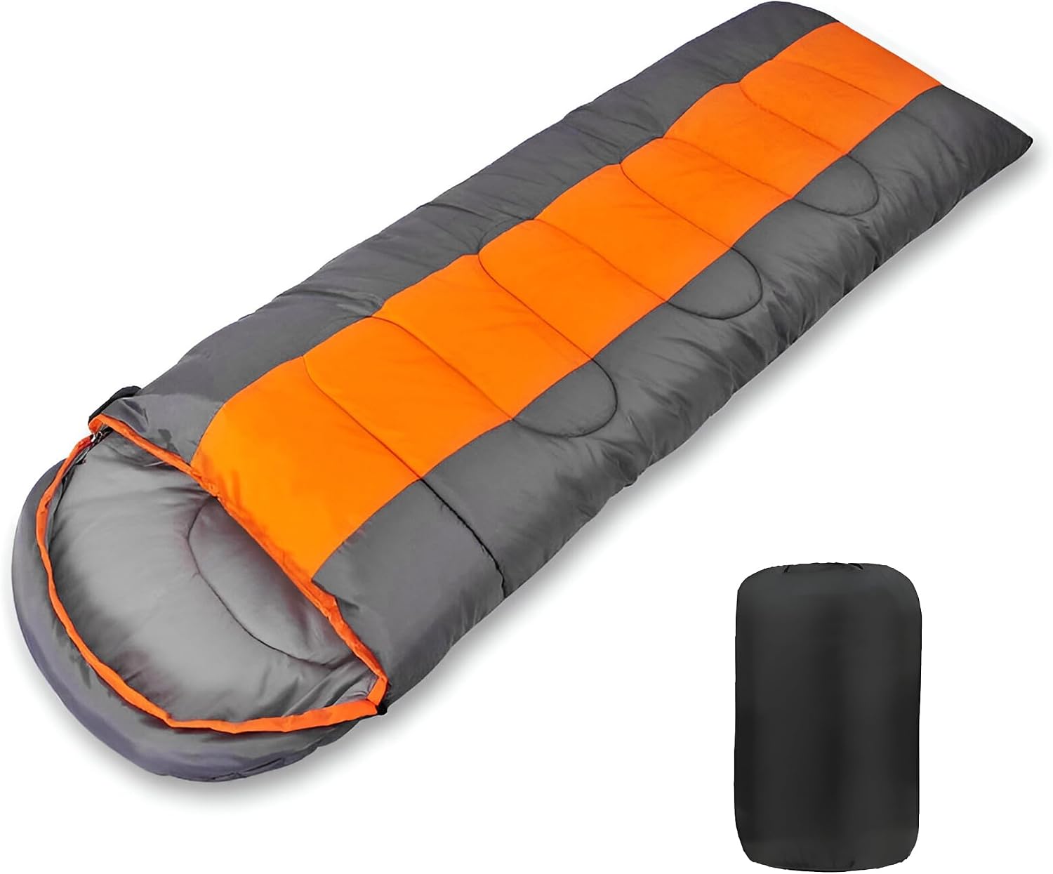 Saco de dormir JustGoFit térmico com capuz de 950 gramas