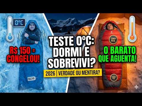 Teste de saco de dormir no frio
